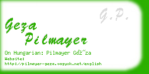 geza pilmayer business card